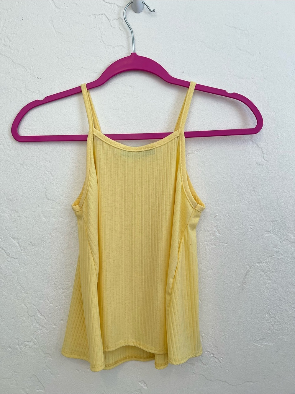 Yellow Ribbed Spaghetti-Strap Tank Top - Picture 2 of 3